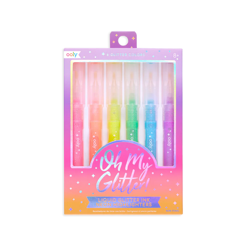 Ooly Oh My Glitter!: Liquid Glitter Ink Neon Highlighters (Set of 6)
