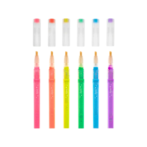 Ooly Oh My Glitter!: Liquid Glitter Ink Neon Highlighters (Set of 6)
