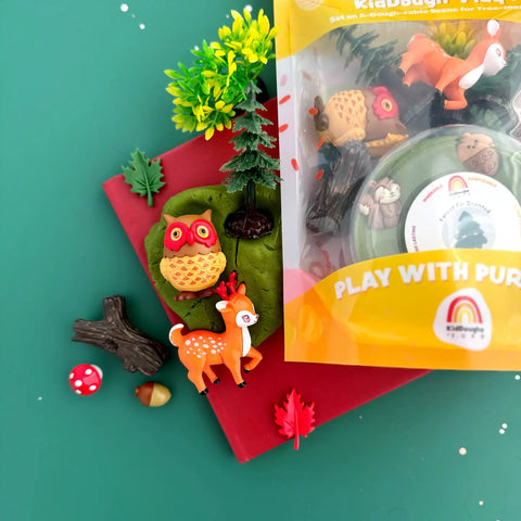 Earth Grown KidDough: Bagged Sensory Kit - Forest Friends